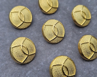15 mm & 20.3 mm マットゴールドメタルスーツ/ジャケットボタン（マッチング）