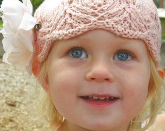 One Skein Gracie Hat PDF PATTERN-for Babies, Children, Adults, Chemo Hat, Lace Hat, 1 Skein