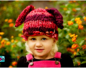 Baby Bunny Hat PATTERN, Baby Puppy Hat, in Soft, Handspun, Super Bulky Yarn, for Photo Prop