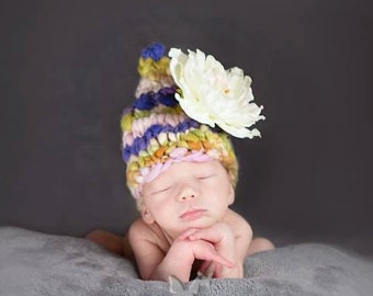 Zoey-Newborn-2T Photography Prop PATTERN, Fairy Hat, in Bulky Handspun, Boy, Girl, Unigender, Gnome