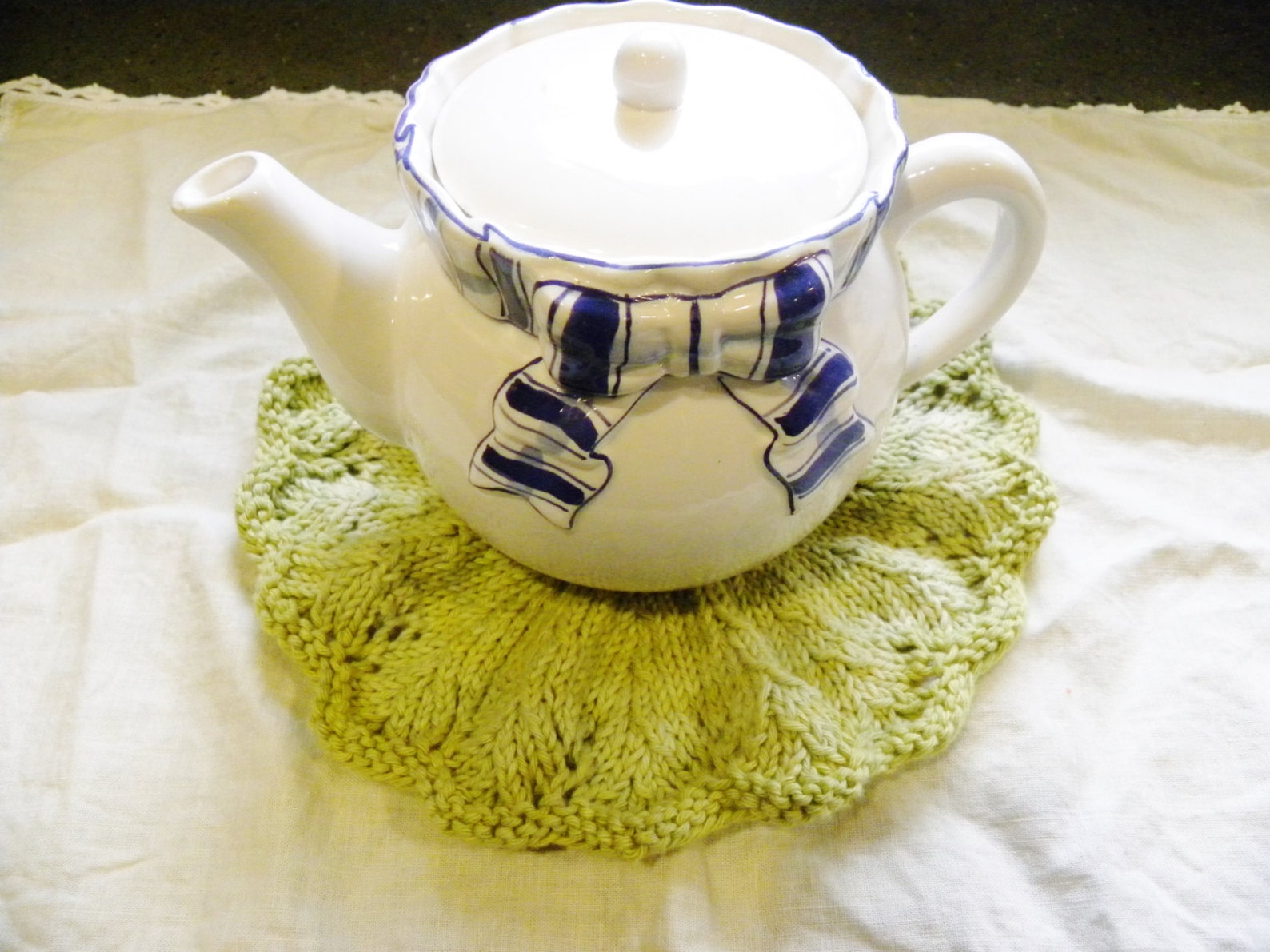 Gracie Wash Clothdoily Knitting Patterndownloadable File, Lace Knit