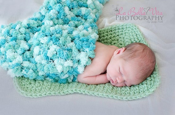 Skein Pom-pom Blanket PATTERN, Newborn Prop, Knit Photography