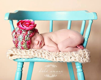 NEW Yarn List-Newborn Hat PATTERN, Amelia Knitting Pattern, For Photo Prop, Made With Super Bulky Handspun Art Yarn-Newborn-6 Months-New