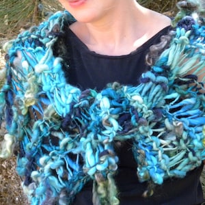The Kiera Wrap Knitting PATTERN- Handspun Yarn Shawl, Thick and Thin, Women&#39;s Wearable Art, Fall Trends, Photography Prop, Newborn Props