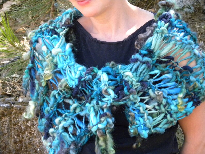 The Kiera Wrap Knitting PATTERN Handspun Yarn Shawl Thick Etsy