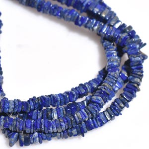 Royal Blue Lapis Lazuli Beads,  Natural Heishi Square Lapis Beads, Smooth Flat Disc Tiny Cabs Bulk Gemstone Loose Beads Line For Jewelry
