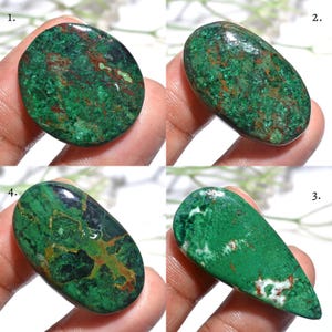 Natural Chrysocolla Cabochon, Natural Polished loose Gemstone, Flatback Stone For DIY