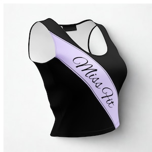 Miss Fit Black Crop Top - Women&#39;s Activewear Shirt, Fitness Gym Top, Yoga Workout Clothing, Gym Outfit, Unique Tee, Miss Misfit
