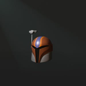 Casco de cosplay de Sabine Wren Mandalorian STL / Archivo de disfraz de Star Wars imprimible en 3D / Se adapta a una cabeza de 22&quot;