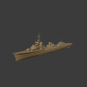 WWII Battleship STL 3D Model – Printable Display-Ready Warship for Dioramas & Collectors (190mm Length)