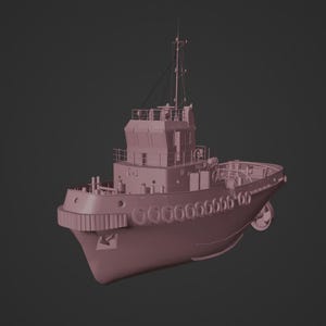 3D Printable STL – Tugboat Model