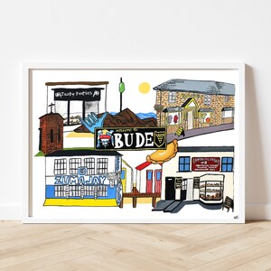 Bude Cornwall UK Print, Hand-Painted Cornish Art (A4/A3)