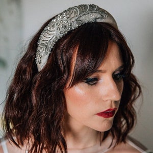 NEW Florence ivory beaded padded headband. NOCTURNE COLLECTION image 1