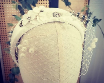 Betty petal birdcage headband.