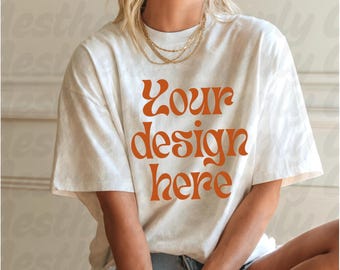 1717 White Mockup White Tshirt Mockup Comfort Colors Mock Boho Mockup Lifestyle Mockup CC1717 Mockup Streetwear Mock White Shirt Mockup