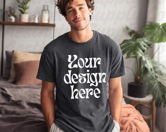 1717 Pepper Mockup Comfort Colors Mock Male Model Mockup Mens Mockup Boho Mockup Lifestyle Mockup Aesthetic Mockup Trendy Mockup