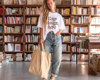 White Shirt Mockup CC1717 White Mockup Bookish Mockup Librarian Mockup Trendy Mockup Comfort Colors Mock Streetwear Mock Pinterest Mock