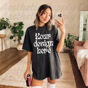 1717 Pepper Mockup Comfort Colors Mock Pepper Shirt Mockup Boho Mockup Model Mockup Oversized Mockup Aesthetic Mockup Trendy Mockup