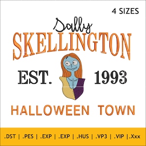Spooky Sally Skellington Embroidery Design 4 Sizes Halloween Nightmare Instant Download Machine Embroidery Pattern