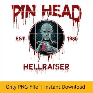 Pinhead Halloween Logo PNG | Hellraiser Horror Clipart | Digital Download for DIY Projects & Apparel