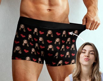 Custom Boxer Briefs, Face Boxer Briefs, Personalized Men's Underwear, Custom Photo Boxer Briefs, Gift For Boyfriend/Husband, Valentine Gift