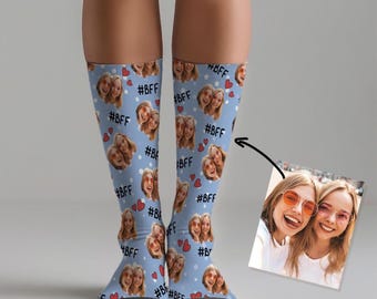 Custom Face Socks,Personalized Socks,Best Friend Socks,Photo Socks,Custom Printed Socks,BFF Personalized Gift,Best Friend Gift,Xmas Gift