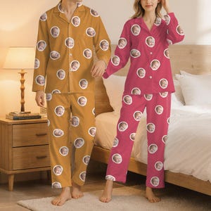Custom Pajamas,Personalized Face Pyjama Set,Custom Photo Pajamas,Couple Pyjamas With Face,Custom Christmas Pyjamas,Birthday Gift for Her/Him