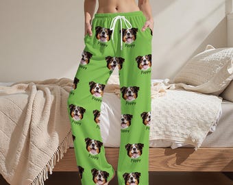 Pijamas con cara personalizada, pantalones de pijama personalizados, pijamas con cara, pijamas con foto personalizada, pijamas con nombre personalizado, pijamas con cara de mascota, regalo de Navidad