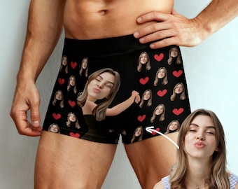 Face Boxer Briefs, Custom Boxer Briefs, Personalized Men's Underwear, Custom Boxers with Photo, Gift For Boyfriend/Husband, Valentine Gift