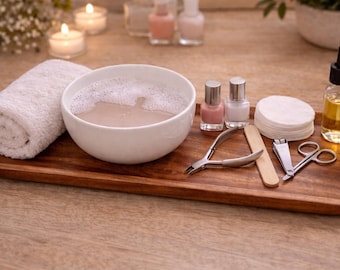 Bandeja de madeira para manicure em salão de unhas - Bandeja para serviços de spa e pedicure, organizador de ferramentas para manicure, bandeja para estação de trabalho em salão de beleza.