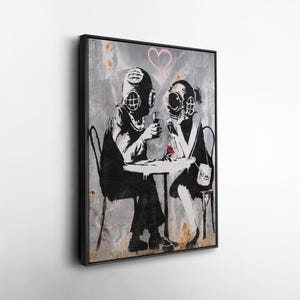 Banksy Love Mask Canvas Wall Art Home Decor Framed Poster Print