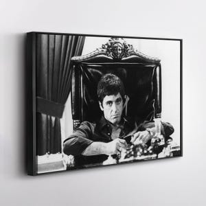Tony Montana Scarface Poster Black and White Canvas Wall Art Home Decor Framed Poster Print