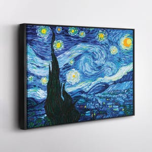 The Starry Night by Vincent van Gogh Painting Canvas Wall Art Home Decor Framed Poster Print
