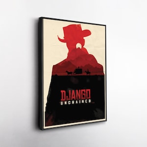 Django Unchained Movie Poster Canvas Wall Art Home Decor Framed Poster Print