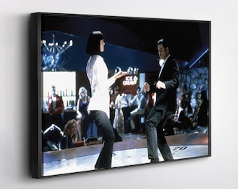 Pulp Fiction Poster Dancing Scene Canvas Wall Art Home Decor Framed Poster Print