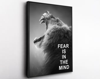 Lion Poster Motivational Quote Canvas Wall Art Home Decor Framed Poster Print