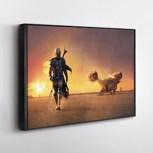 Tha Mandalorian Movie Poster Star Wars Canvas Wall Art Home Decor Framed Poster Print