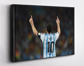 Lionel Messi Poster Argentina Canvas Wall Art Home Decor Framed Poster Print