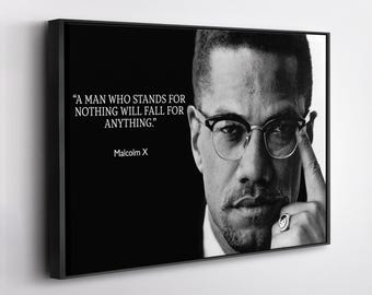 Malcolm X Motivational Quote Poster Canvas Wall Art Home Decor Framed Poster Print