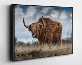 Scotland Highland Cow Canvas Wall Art Home Decor Framed Poster Print