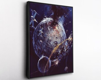 Death Star Artwork Star Wars Canvas Wall Art Home Decor Framed Poster Print