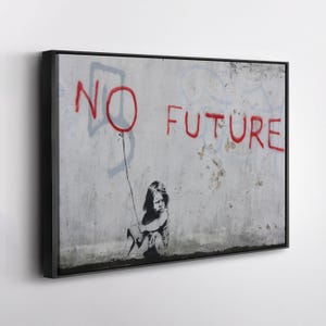 Banksy Art Street No Future Canvas Wall Art Home Decor Framed Poster Print