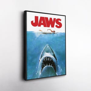 The Jaws Movie Poster Canvas Wall Art Home Decor Framed Poster Print