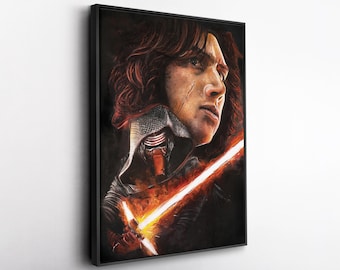 Kylo Ren Poster Star Wars Artwork Canvas Wall Art Home Decor Framed Poster Print