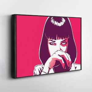 Pulp Fiction Poster Mia Wallace Poster Effect Canvas Wall Art Home Decor Framed Poster Print