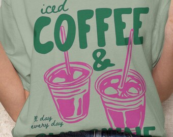 Iced Coffee Sunshine Shirt | Retro Summer Aesthetic | Comfort Colors Coffee Gift
