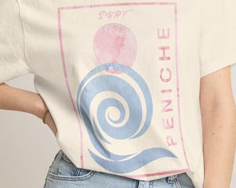 Peniche Portugal Surf Shirt | Abstract Watercolor Wave Travel Top