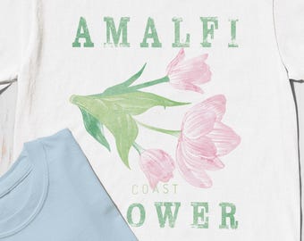Amalfi Coast Flower Shirt | Botanical Pastel Comfort Colors Tee