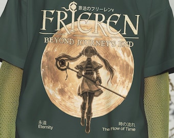 フリーレン アニメ スウェットシャツ |エルフの魔術師、満月のデザイン