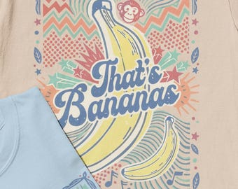 Banana Monkey Summer Shirt | Retro Groovy Fruit Top
